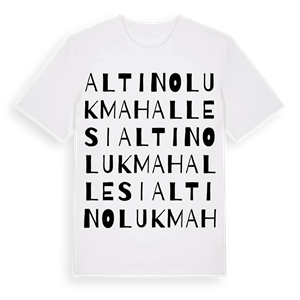 Altınoluk Mahallesi ordlek t-shirt – ekologisk bomull t-shirt från Pinshirt