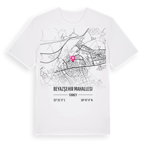 Beyazşehir Mahallesi karta t-shirt – ekologisk bomull t-shirt från Pinshirt