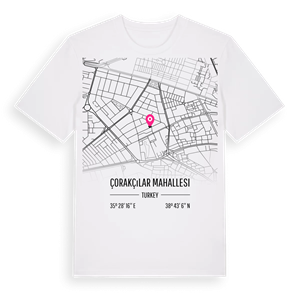 Çorakçılar Mahallesi karta t-shirt – ekologisk bomull t-shirt från Pinshirt