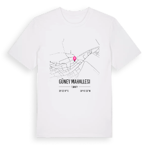Güney Mahallesi karta t-shirt – ekologisk bomull t-shirt från Pinshirt