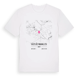 Güzelöz Mahallesi karta t-shirt – ekologisk bomull t-shirt från Pinshirt