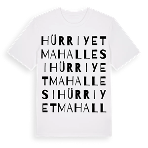 Hürriyet Mahallesi ordlek t-shirt – ekologisk bomull t-shirt från Pinshirt