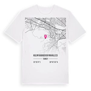 Kazım Karabekir Mahallesi karta t-shirt – ekologisk bomull t-shirt från Pinshirt