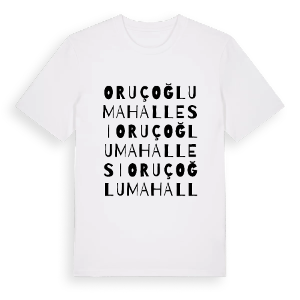 Oruçoğlu Mahallesi ordlek t-shirt – ekologisk bomull t-shirt från Pinshirt