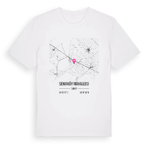 Senirköy Mahallesi karta t-shirt – ekologisk bomull t-shirt från Pinshirt