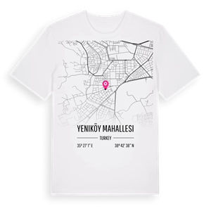 Yeniköy Mahallesi karta t-shirt – ekologisk bomull t-shirt från Pinshirt