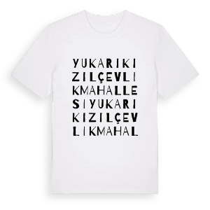 Yukarı Kızılçevlik Mahallesi ordlek t-shirt – ekologisk bomull t-shirt från Pinshirt