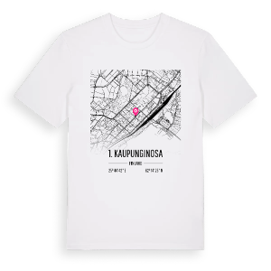 1. kaupunginosa karta t-shirt – ekologisk bomull t-shirt från Pinshirt