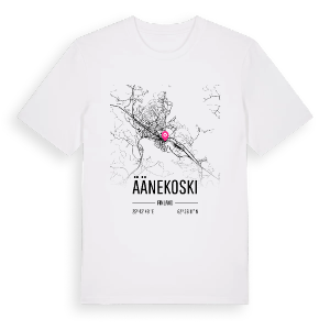 Äänekoski karta t-shirt – ekologisk bomull t-shirt från Pinshirt