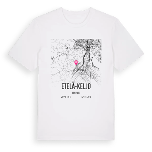 Etelä-Keljo karta t-shirt – ekologisk bomull t-shirt från Pinshirt