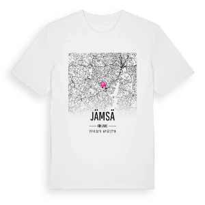Jämsä karta t-shirt – ekologisk bomull t-shirt från Pinshirt