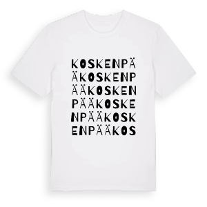 Koskenpää ordlek t-shirt – ekologisk bomull t-shirt från Pinshirt