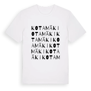 Kotamäki ordlek t-shirt – ekologisk bomull t-shirt från Pinshirt