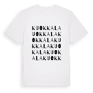 Kuokkala ordlek t-shirt – ekologisk bomull t-shirt från Pinshirt