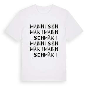 Mannisenmäki ordlek t-shirt – ekologisk bomull t-shirt från Pinshirt