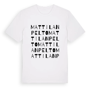 Mattilanpelto ordlek t-shirt – ekologisk bomull t-shirt från Pinshirt
