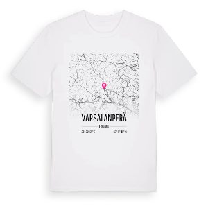 Varsalanperä karta t-shirt – ekologisk bomull t-shirt från Pinshirt