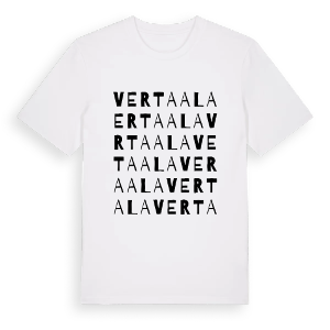 Vertaala ordlek t-shirt – ekologisk bomull t-shirt från Pinshirt