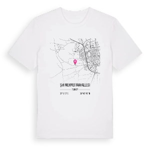 Şıh Mehmet Mahallesi karta t-shirt – ekologisk bomull t-shirt från Pinshirt
