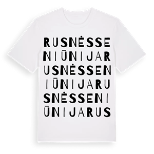 Rusnės seniūnija ordlek t-shirt – ekologisk bomull t-shirt från Pinshirt