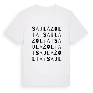 Saulažoliai ordlek t-shirt – ekologisk bomull t-shirt från Pinshirt