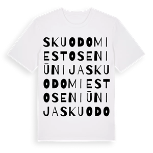 Skuodo miesto seniūnija ordlek t-shirt – ekologisk bomull t-shirt från Pinshirt