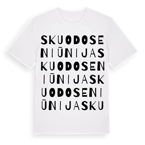 Skuodo seniūnija ordlek t-shirt – ekologisk bomull t-shirt från Pinshirt