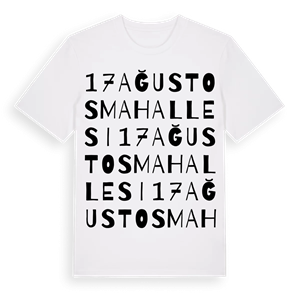17 Ağustos Mahallesi ordlek t-shirt – ekologisk bomull t-shirt från Pinshirt