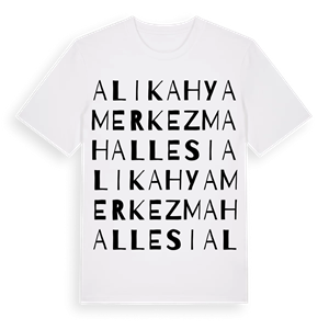 Alikahya Merkez Mahallesi ordlek t-shirt – ekologisk bomull t-shirt från Pinshirt
