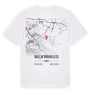 Balçık Mahallesi karta t-shirt – ekologisk bomull t-shirt från Pinshirt