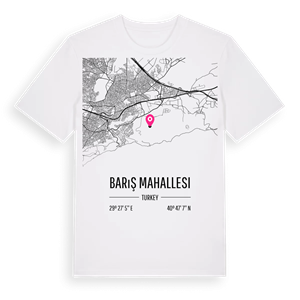 Barış Mahallesi karta t-shirt – ekologisk bomull t-shirt från Pinshirt