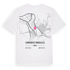 Cumhuriyet Mahallesi karta t-shirt – ekologisk bomull t-shirt från Pinshirt