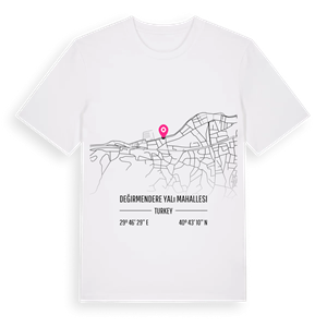 Değirmendere Yalı Mahallesi karta t-shirt – ekologisk bomull t-shirt från Pinshirt