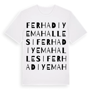 Ferhadiye Mahallesi ordlek t-shirt – ekologisk bomull t-shirt från Pinshirt