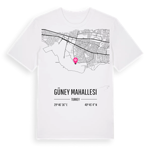 Güney Mahallesi karta t-shirt – ekologisk bomull t-shirt från Pinshirt