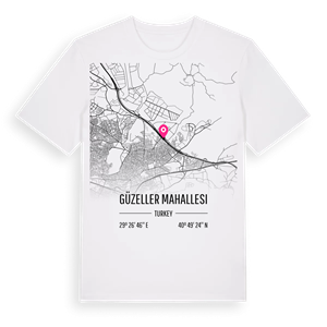 Güzeller Mahallesi karta t-shirt – ekologisk bomull t-shirt från Pinshirt