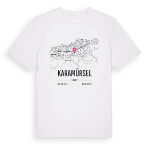 Karamürsel karta t-shirt – ekologisk bomull t-shirt från Pinshirt