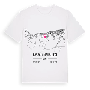 Kayacık Mahallesi karta t-shirt – ekologisk bomull t-shirt från Pinshirt