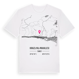 Kirazlıyalı Mahallesi karta t-shirt – ekologisk bomull t-shirt från Pinshirt