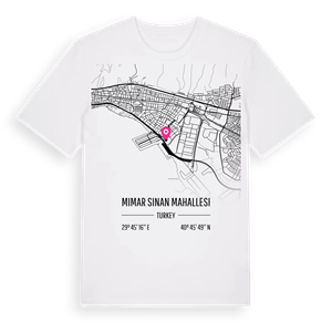 Mimar Sinan Mahallesi karta t-shirt – ekologisk bomull t-shirt från Pinshirt