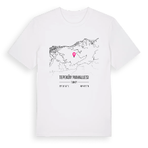 Tepeköy Mahallesi karta t-shirt – ekologisk bomull t-shirt från Pinshirt