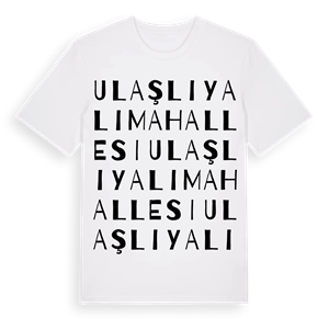 Ulaşlı Yalı Mahallesi ordlek t-shirt – ekologisk bomull t-shirt från Pinshirt
