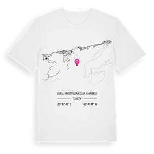 Ulaşlı Yavuz Sultan Selim Mahallesi karta t-shirt – ekologisk bomull t-shirt från Pinshirt
