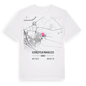 Uzunçiftlik Mahallesi karta t-shirt – ekologisk bomull t-shirt från Pinshirt