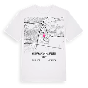 Yahyakaptan Mahallesi karta t-shirt – ekologisk bomull t-shirt från Pinshirt