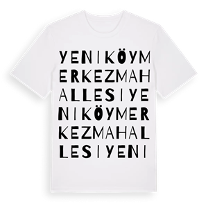 Yeniköy Merkez Mahallesi ordlek t-shirt – ekologisk bomull t-shirt från Pinshirt