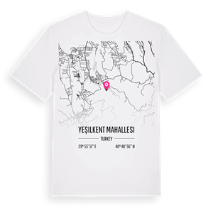 Yeşilkent Mahallesi karta t-shirt – ekologisk bomull t-shirt från Pinshirt