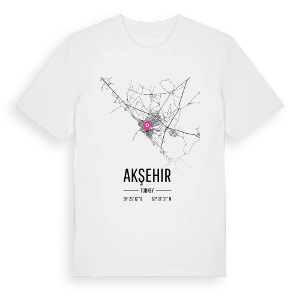 Akşehir karta t-shirt – ekologisk bomull t-shirt från Pinshirt