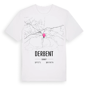 Derbent karta t-shirt – ekologisk bomull t-shirt från Pinshirt