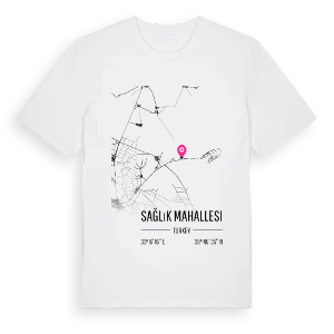 Sağlık Mahallesi karta t-shirt – ekologisk bomull t-shirt från Pinshirt